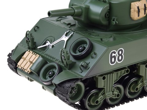Czołg zdalnie sterowany Sherman M4A3 Strzela Dym Dźwięk Wieżyczka RC0769