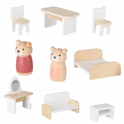 Domek dla lalek drewniany LULILO mebelki figurki 56cm miętowy