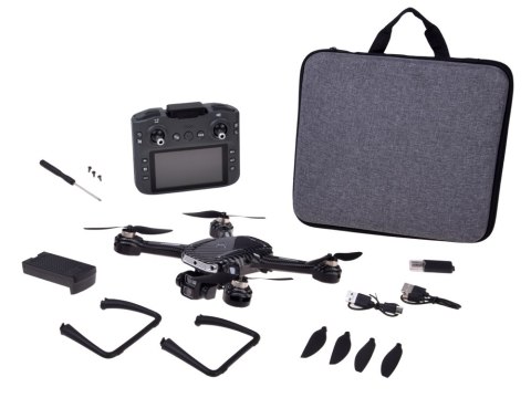 Dron RC A19P Kamera HD Pilot z Ekranem Omijanie Przeszkód Etui RC0774