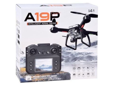 Dron RC A19P Kamera HD Pilot z Ekranem Omijanie Przeszkód Etui RC0774