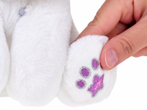 Interaktywny Biały Królik Pluszowy 30 cm Tańczy Świeci Gra Różdżka ZA6329