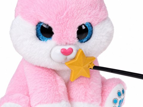 Interaktywny Różowy Królik Pluszowy 30 cm Tańczy Świeci Gra Różdżka ZA6329