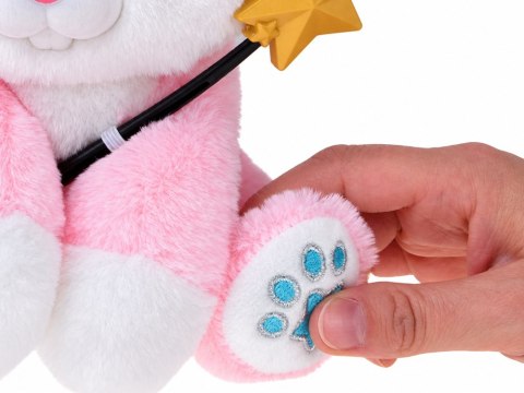 Interaktywny Różowy Królik Pluszowy 30 cm Tańczy Świeci Gra Różdżka ZA6329