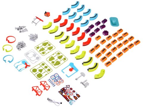 KLOCKI MAGNETYCZNE Tor magnetyczny dla pociągów - 114ele kolejka DIY ZA6578