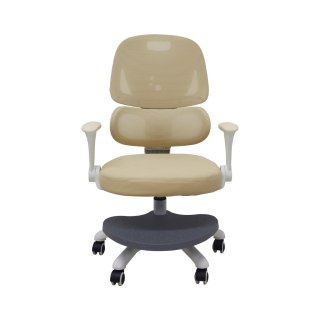 Krzesło do biurka dla dziecka fotel ergonomiczny obrotowy regulowany beżowy