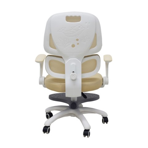 Krzesło do biurka dla dziecka fotel ergonomiczny obrotowy regulowany beżowy
