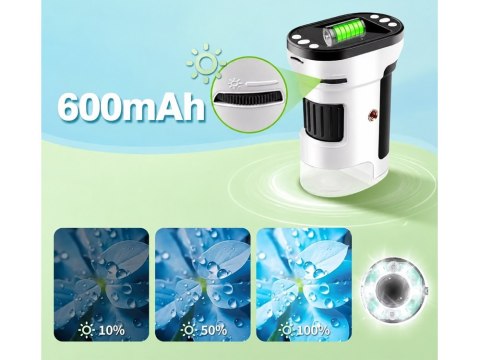 Mikroskop Cyfrowy dla Dzieci 1000x Ekran 2" Kamera LED Polskie Menu ES0031