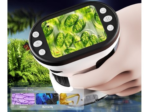 Mikroskop Cyfrowy dla Dzieci 1000x Ekran 2" Kamera LED Polskie Menu ES0031