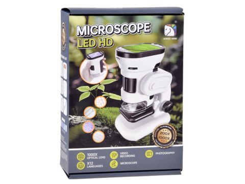 Mikroskop Cyfrowy dla Dzieci 1000x Ekran 2" Kamera LED Polskie Menu ES0031