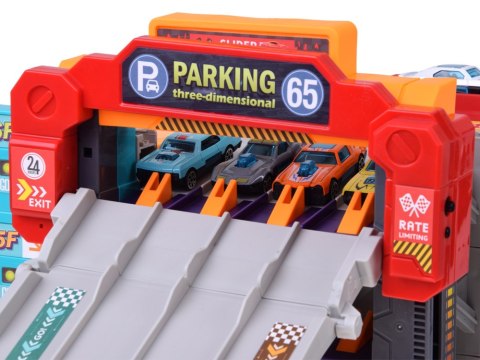 Piętrowy GARAŻ DLA AUT 4w1 wyrzutnia parking winda stacja +8x pojazd ZA6353