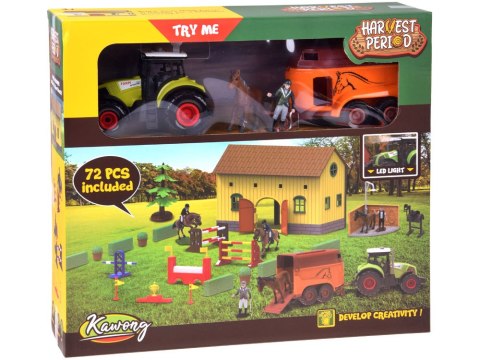 ZAGRODA DLA KONI Traktor z przyczepą + figurki SZKÓŁKA JEŹDZIECKA ZA6276