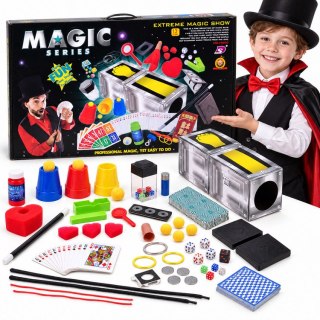 ZESTAW MAGIKA - sztuczki magiczne, iluzje, karty, kostki i akcesoria ZA6455