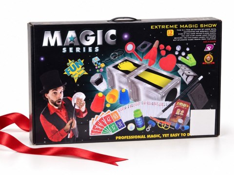 ZESTAW MAGIKA - sztuczki magiczne, iluzje, karty, kostki i akcesoria ZA6455
