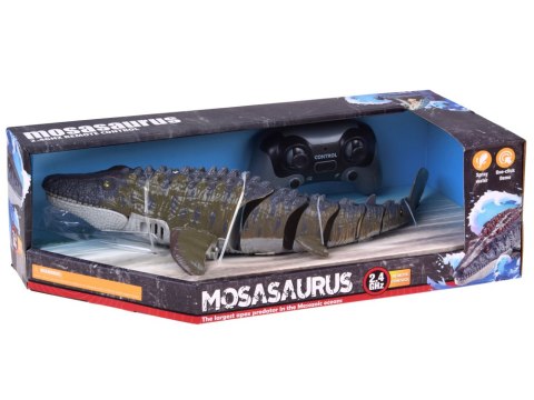 Zdalnie Sterowany Mozazaur dinozaur wodny Pływa Rozpyla Wodę 40 cm RC0801