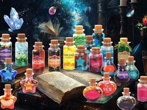 Zestaw do Tworzenia Magicznych Eliksirów Magiczne Mikstury Brokat ZA6336