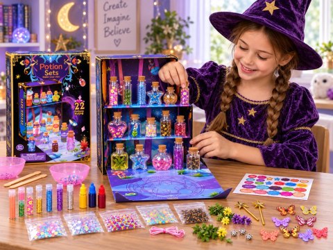 Zestaw do Tworzenia Magicznych Eliksirów Magiczne Mikstury Brokat ZA6336