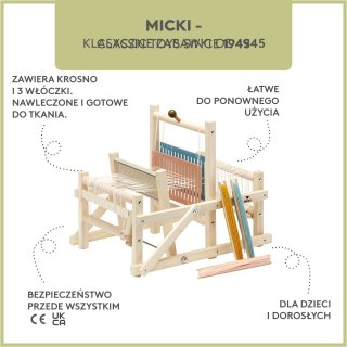 Drewniane krosno dla dzieci, kreatywna zabawka do tkania, rękodzieło, Micki