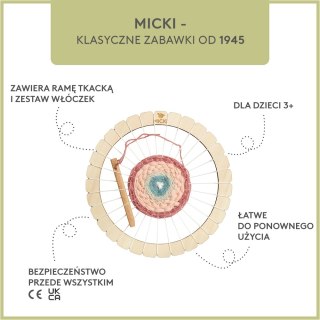 Krosno okrągłe dla dzieci 21 cm ramka do tkania, kreatywna zabawka, Micki