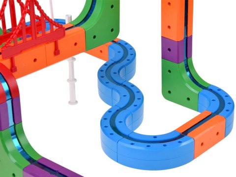 KLOCKI MAGNETYCZNE Tor magnetyczny dla pociągów - 114ele kolejka DIY ZA6281