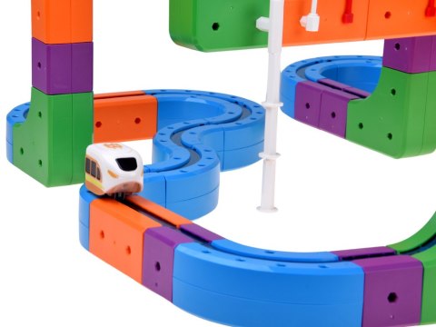 KLOCKI MAGNETYCZNE Tor magnetyczny dla pociągów - 114ele kolejka DIY ZA6281