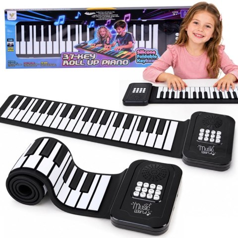 Elektroniczny KEYBOARD rozwijany dla dzieci na macie 37 klawiszy IN0188