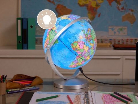 GLOBUS interaktywny 2w1 LAMPKA - podświetlany, żyroskopowy 25cm ZA6216
