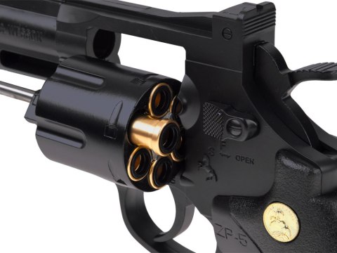 Pistolet REWOLWER - metalowy, automatyczny, zabawkowy + wymienne ele ZA6410