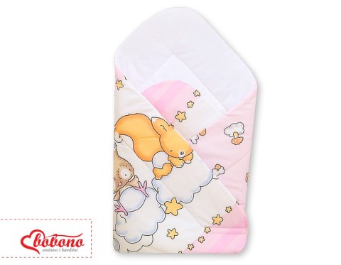 Rożek z usztywnieniem- Basic leśne zwierzątka różowe