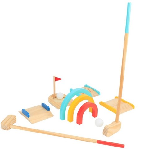 TOOKY TOY Drewniany Zestaw do Gry w Golfa dla 2 Osób 13 el.
