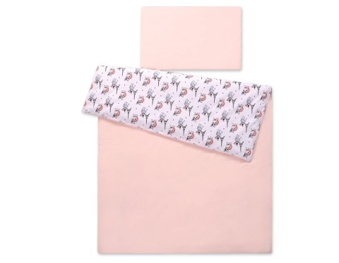 Pościel dla niemowląt 2-częściowa bawełniana - buldożki białe Pościel dla niemowląt 2-częściowa bawełniana - buldożki białe