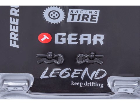 DUŻY Samochód Do Driftu Auto RC Drift 1:16 2,4 GHz PARA DYM Srebrna Toyota 4WD LED