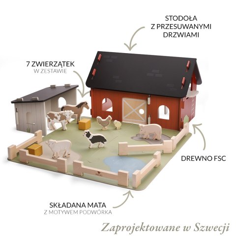 Drewniana farma, zabawka dla dzieci, zwięrzątka na wsi odgrywanie ról Micki Drewniana farma, zabawka dla dzieci, zwięrzątka na wsi odgrywanie ról Micki