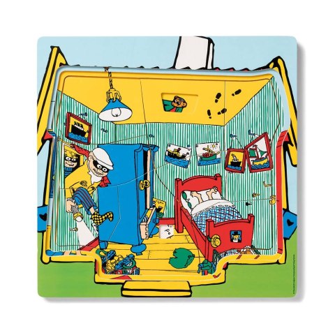 Drewniana układanka puzzle warstwowe Pippi Langstrumpf zabawka dla dzieci
