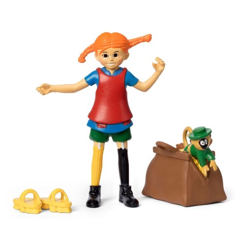 Figurka Pippi Langstrumpf zestaw do zabawy małpa walizka zabawka dla dzieci Figurka Pippi Langstrumpf zestaw do zabawy małpa walizka zabawka dla dzieci