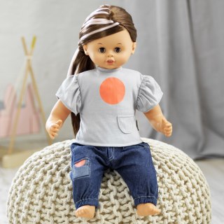 Jeansy i t-shirt dla lalki 45 cm, zabawa w przebieranie, ubranka, Skrallan