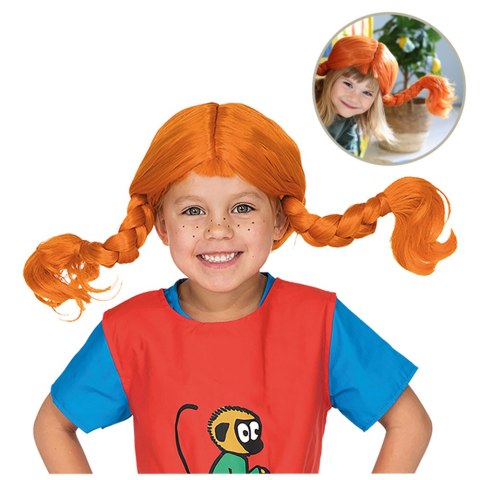Peruka Pippi Langstrumpf kostium przebranie dla dzieci na bal przebierańców