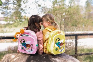 Plecak dla dzieci żółty, akcesoria zabawka dla przedszkolaka wyprawka Pippi