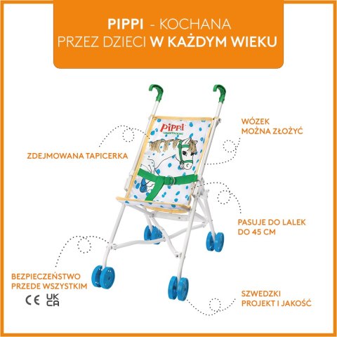 Wózek dla lalek konik Alfonso spacerówka zabawka dla dzieci lalki Pippi Wózek dla lalek konik Alfonso spacerówka zabawka dla dzieci lalki Pippi