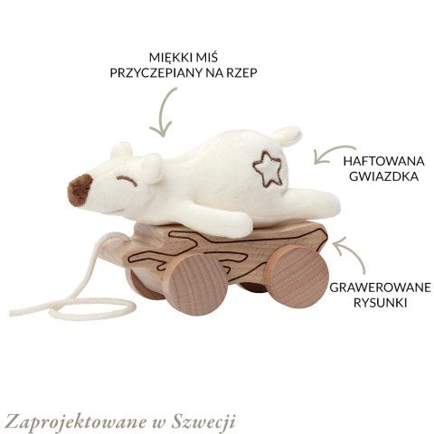 Zabawka do ciągnięcia na sznurku pluszowy miś Premium, pojazd, dzieci Micki Zabawka do ciągnięcia na sznurku pluszowy miś Premium, pojazd, dzieci Micki