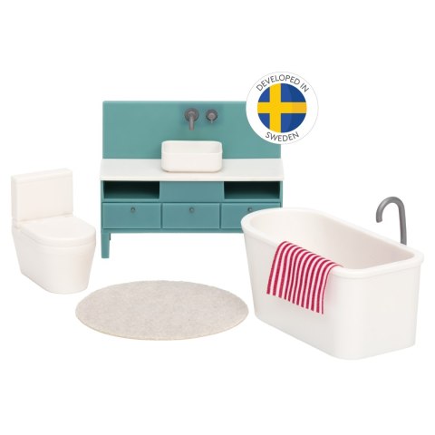 Zestaw mebli do łazienki do domku dla lalek basic, meble łazienkowe, Lundby Zestaw mebli do łazienki do domku dla lalek basic, meble łazienkowe, Lundby