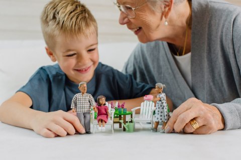 Zestaw mebli ogrodowych do domku dla lalek, stół z krzesłami, dzieci Lundby Zestaw mebli ogrodowych do domku dla lalek, stół z krzesłami, dzieci Lundby