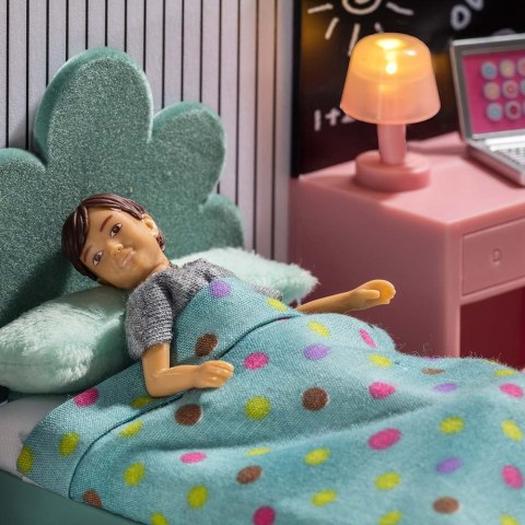 Zestaw mebli pokój nastolatka do domku dla lalek, zabawka dla dzieci Lundby Zestaw mebli pokój nastolatka do domku dla lalek, zabawka dla dzieci Lundby