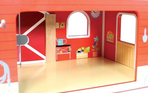 Drewniana czerwona stodoła zabawka, farma, odgrywanie ról dzieci Le Toy Van