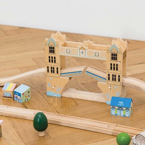 Drewniana kolejka Londyn 120 elementów, tory pociąg zabawka Le Toy Van Drewniana kolejka Londyn 120 elementów, tory pociąg zabawka Le Toy Van