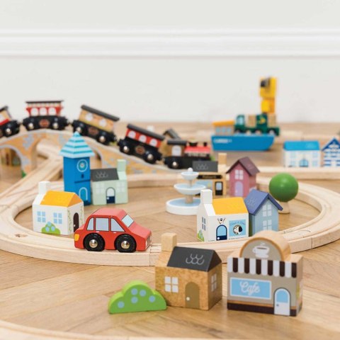 Drewniana kolejka Royal Express zestaw 180 elementów tory pociąg Le Toy Van