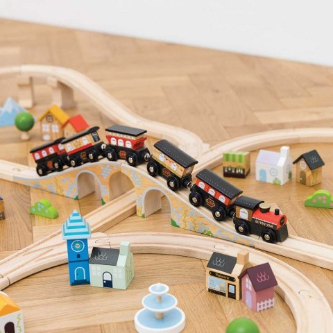 Drewniana kolejka Royal Express zestaw 180 elementów tory pociąg Le Toy Van