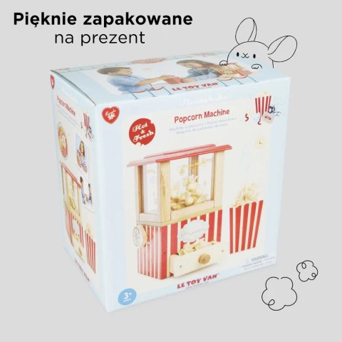 Drewniana maszyna do popcornu, zabawka dla dzieci, gotowanie, Le Toy Van