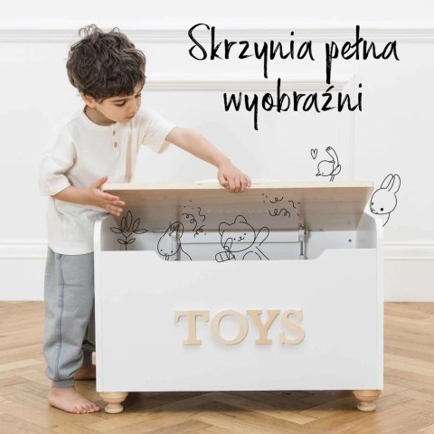 Drewniana skrzynia na zabawki dla dzieci, przechowywanie zabawek Le Toy Van