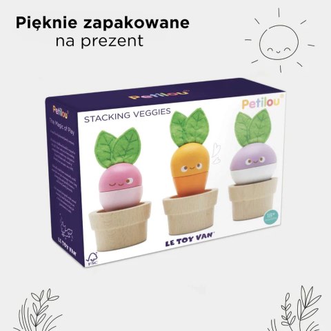 Drewniana układanka warzywa, zabawka edukacyjna dla dzieci, Le Toy Van