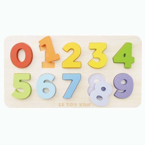 Drewniane cyferki zabawka edukacyjna dla dzieci sorter kształtów Le Toy Van
